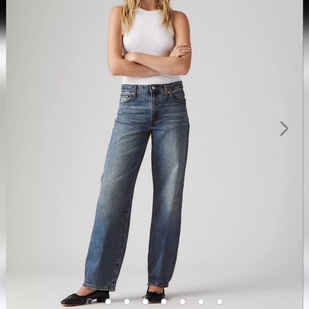 Levi's® Premium Baggy Dad Women Jeans Rigid Denim Size 23 Loose Fit 100% Cotton